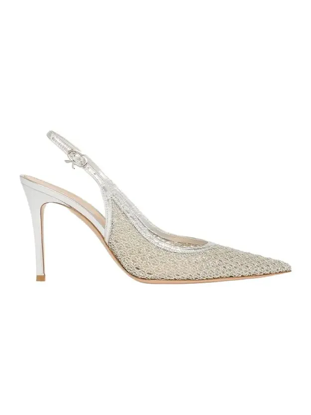 95mm Itaca Metallic Leather and Mesh Slingback Pumps 95mm Itaca Metallic Leather and Mesh Slingback Pumps