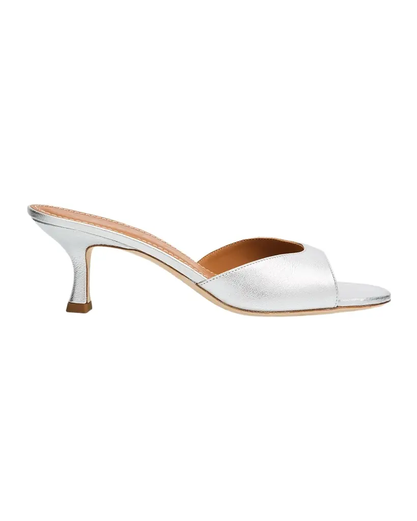 STAUD Brigitte Metallic Leather Kitten-Heel Mules | Image 1 STAUD Brigitte Metallic Leather Kitten-Heel Mules | Image 1