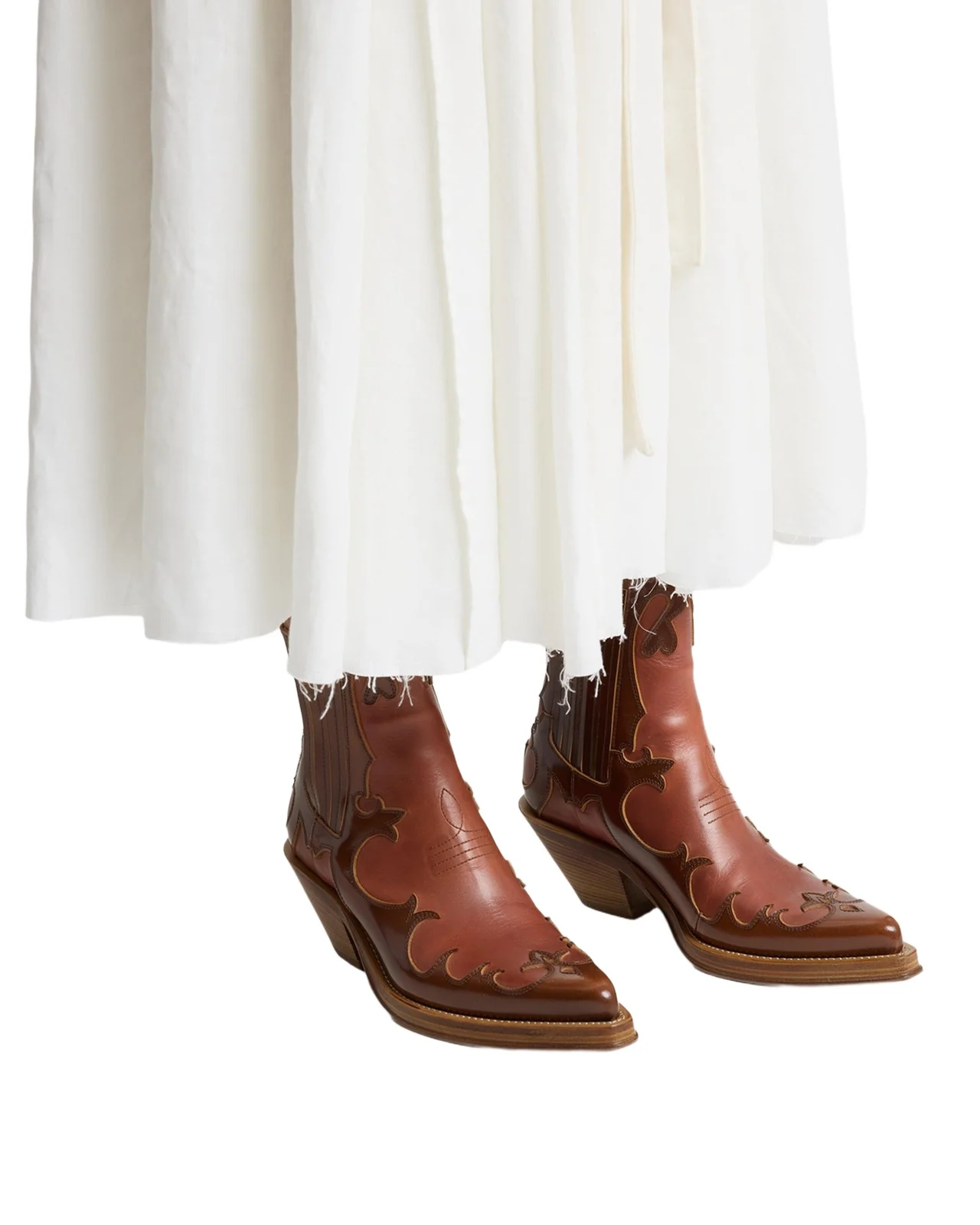 70mm Cassidy Western-Style Leather Booties 70mm Cassidy Western-Style Leather Booties