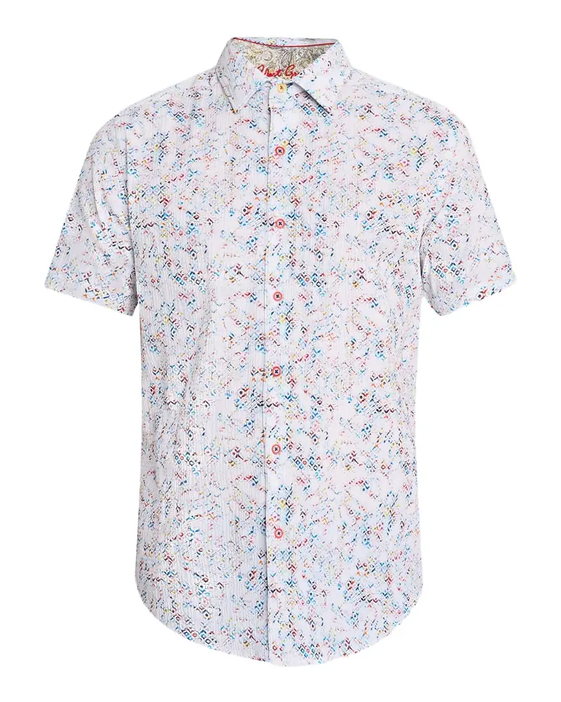 Robert Graham Men's Elgar Seersucker Short-Sleeve Shirt | Image 1 Robert Graham Men's Elgar Seersucker Short-Sleeve Shirt | Image 1