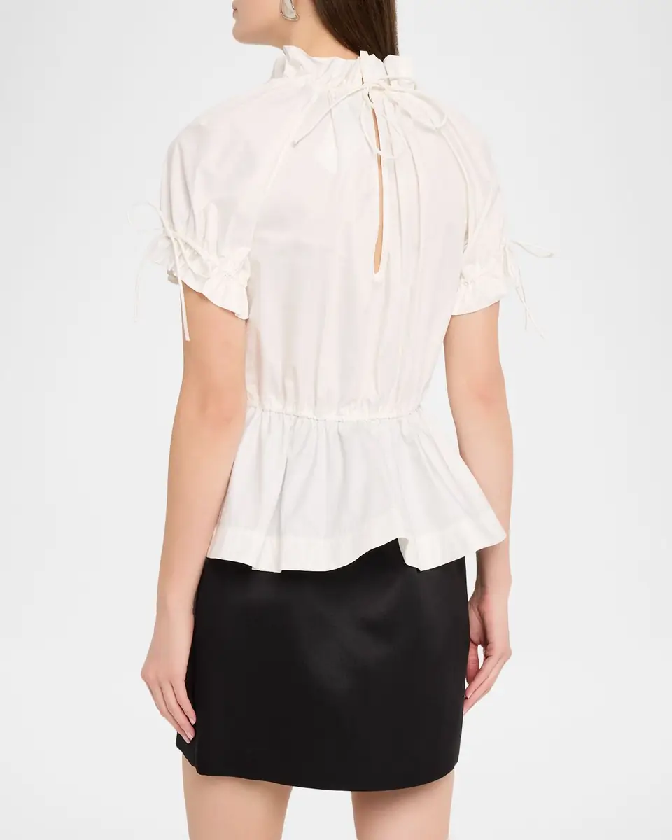 AKNVAS Rosalina Drawstring Poplin Blouse | Thumbnail 2