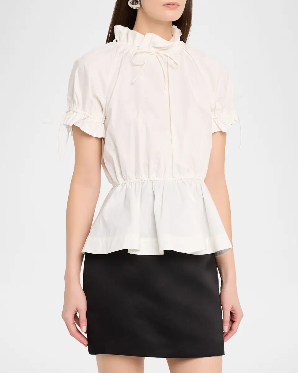 AKNVAS Rosalina Drawstring Poplin Blouse | Thumbnail 3