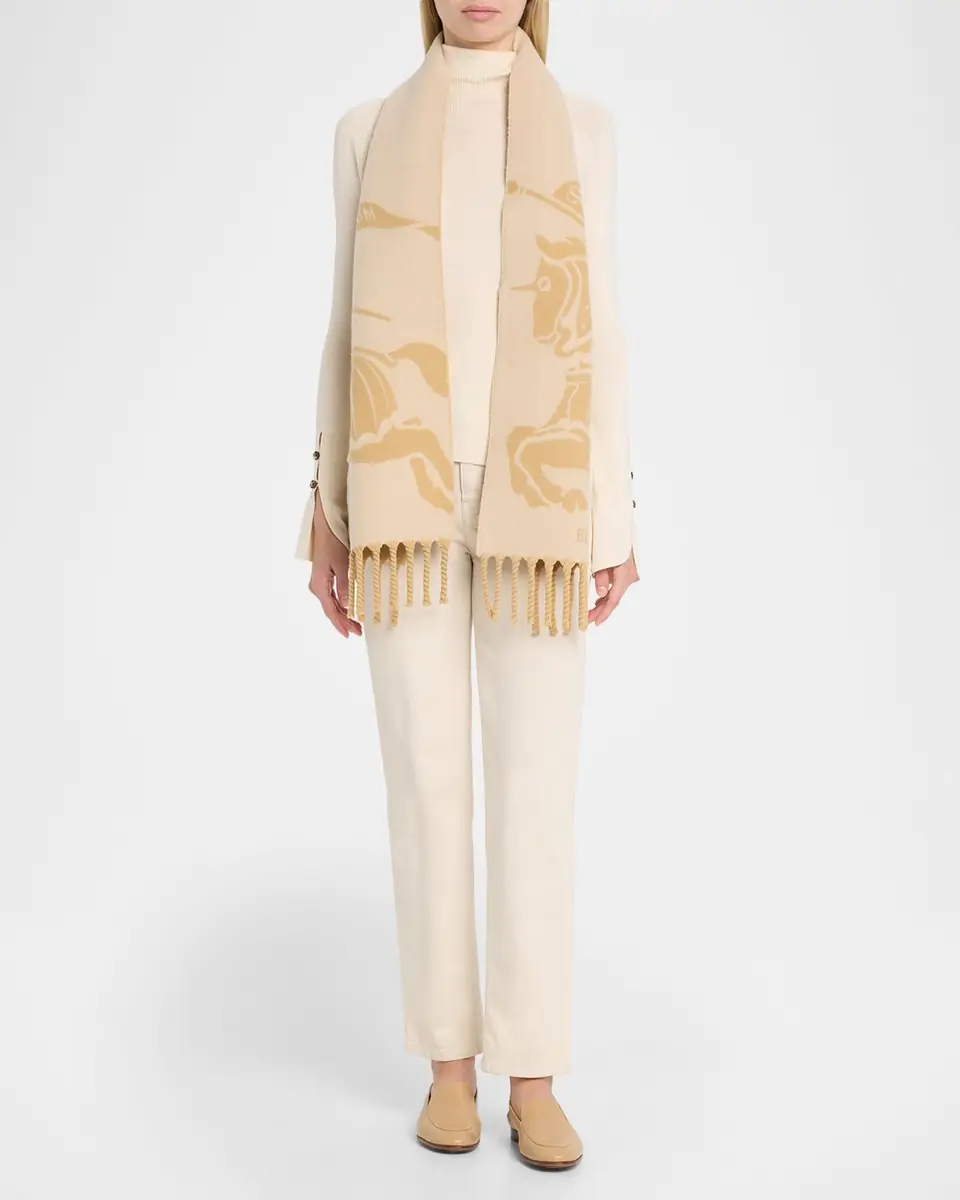 Burberry Reversible EKD Wool Scarf | Thumbnail 5 Burberry Reversible EKD Wool Scarf | Thumbnail 5