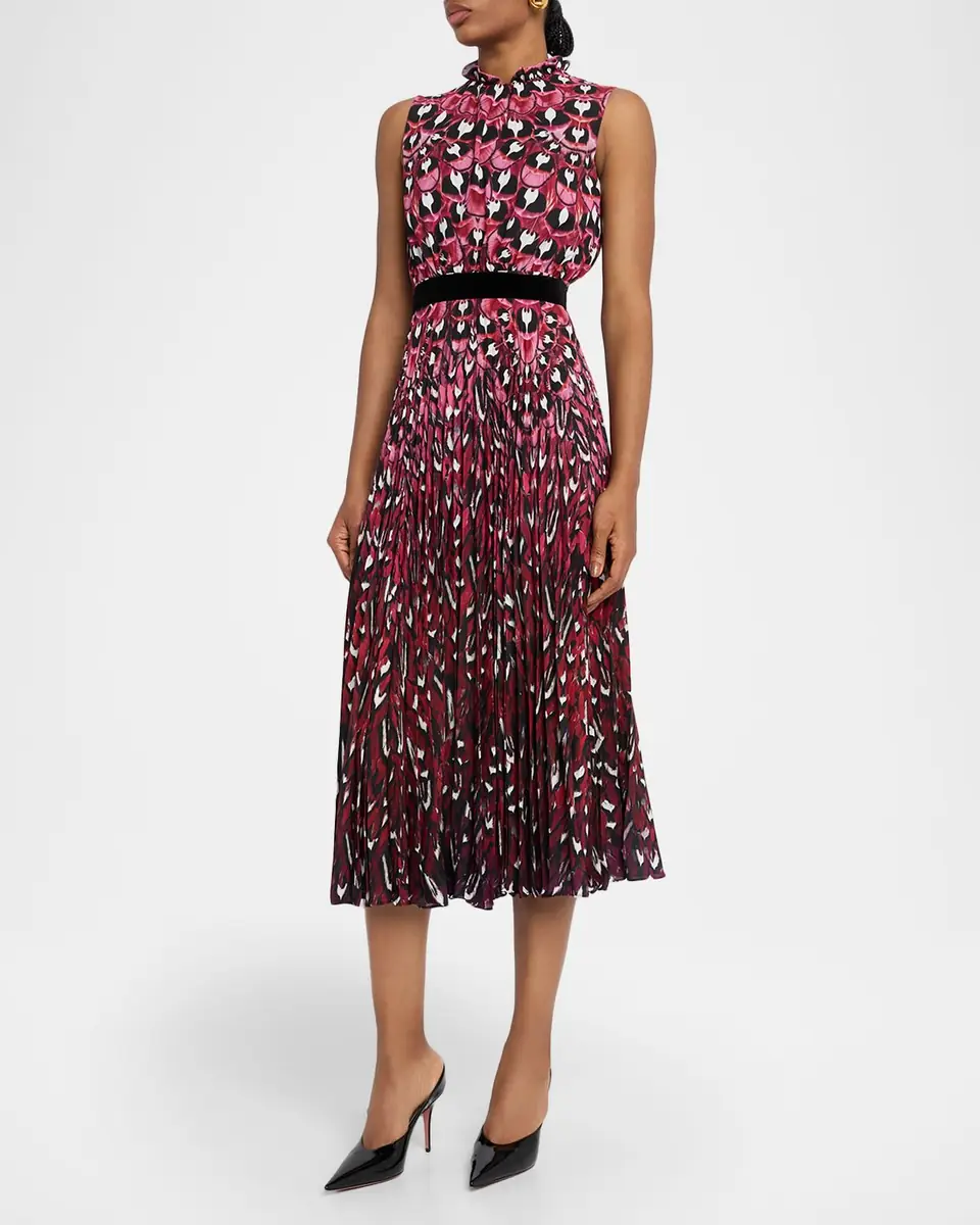 Mary Katrantzou Hollie Ombre Feather-Print Midi Dress | Thumbnail 4 Mary Katrantzou Hollie Ombre Feather-Print Midi Dress | Thumbnail 4