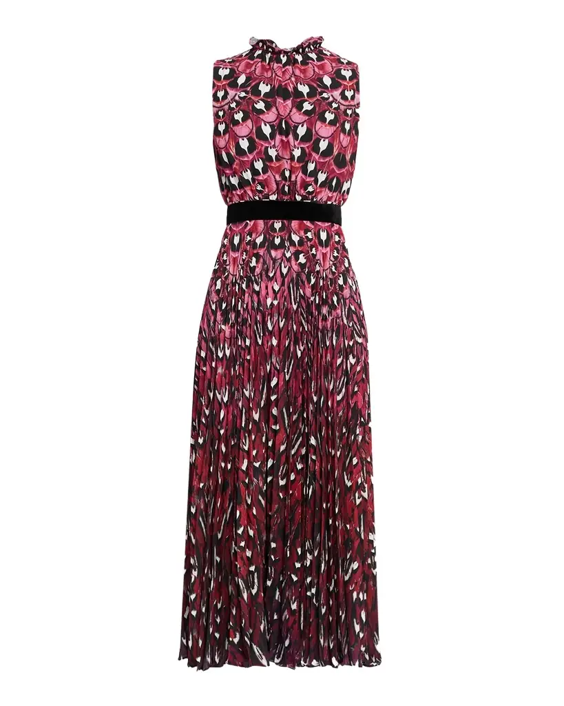 Mary Katrantzou Hollie Ombre Feather-Print Midi Dress | Image 1 Mary Katrantzou Hollie Ombre Feather-Print Midi Dress | Image 1