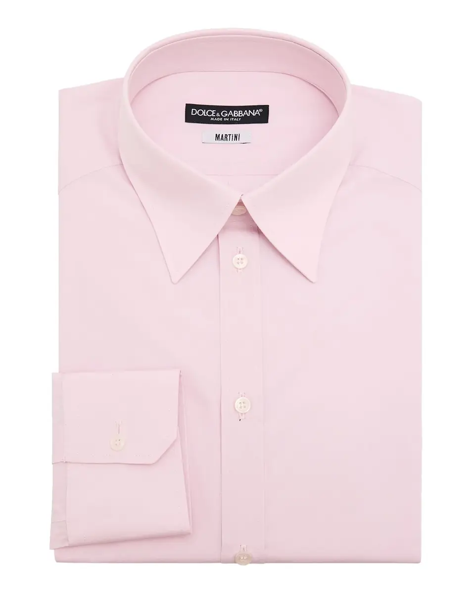 Dolce & Gabbana Men's Cotton Poplin Martini Fit Solid Dress Shirt | Thumbnail 2 Dolce & Gabbana Men's Cotton Poplin Martini Fit Solid Dress Shirt | Thumbnail 2