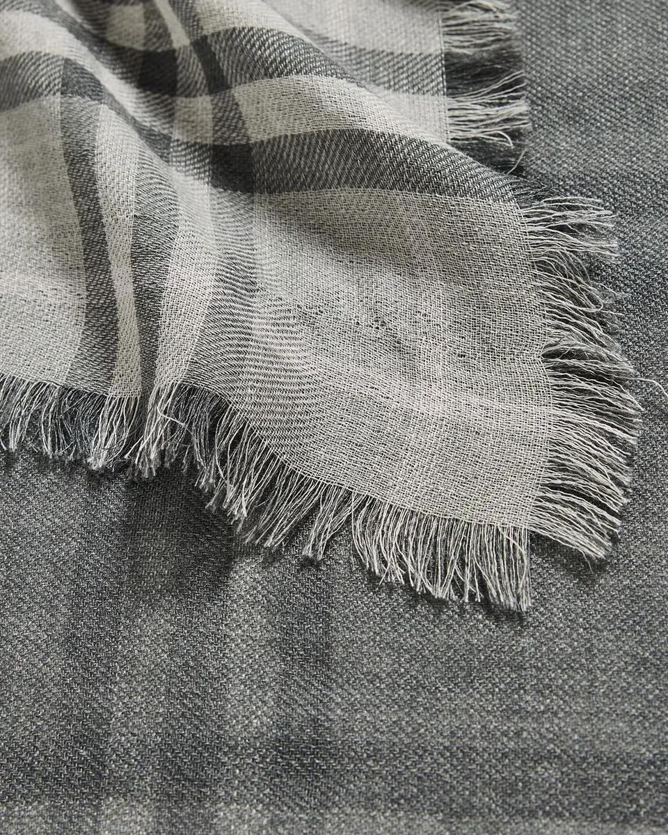 Burberry Wide EKD Check Wool Silk Scarf | Thumbnail 3