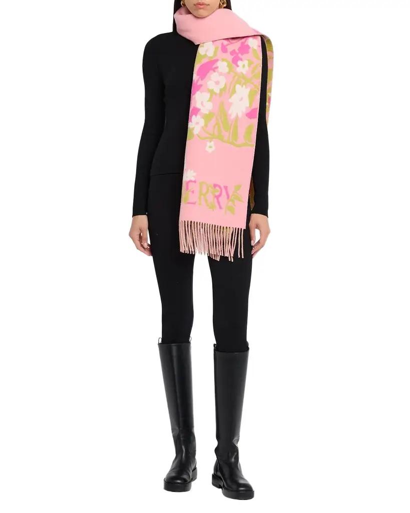 Burberry Wide Floral EKD Cashmere Scarf | Image 1 Burberry Wide Floral EKD Cashmere Scarf | Image 1