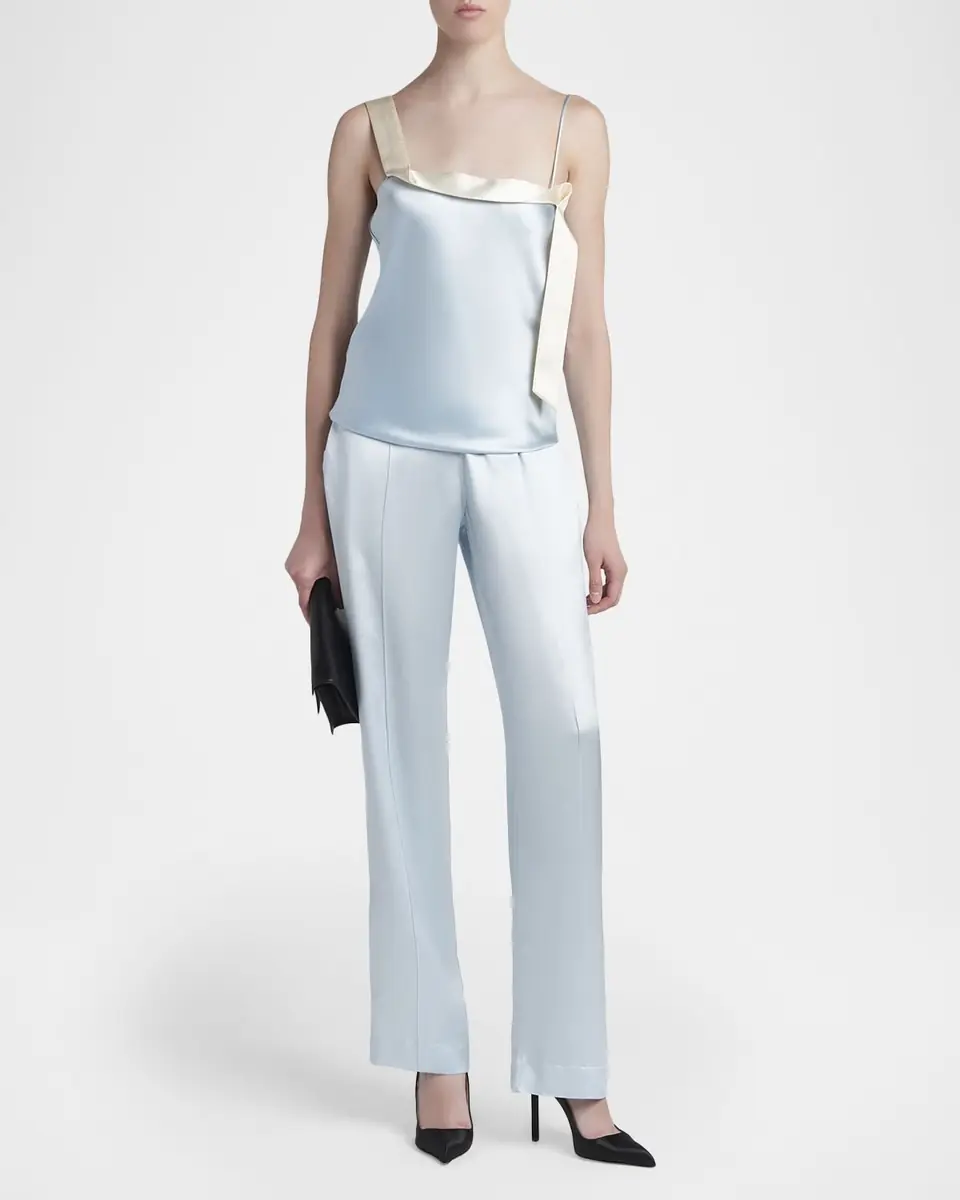 TOM FORD Stretch Silk Satin Straight-Leg Pull-On Pants | Thumbnail 2 TOM FORD Stretch Silk Satin Straight-Leg Pull-On Pants | Thumbnail 2