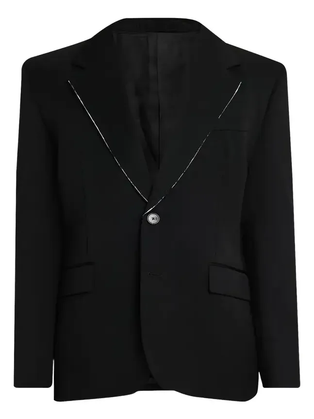 Men's Fitted Wool Raw-Edge Two-Button Blazer Men's Fitted Wool Raw-Edge Two-Button Blazer