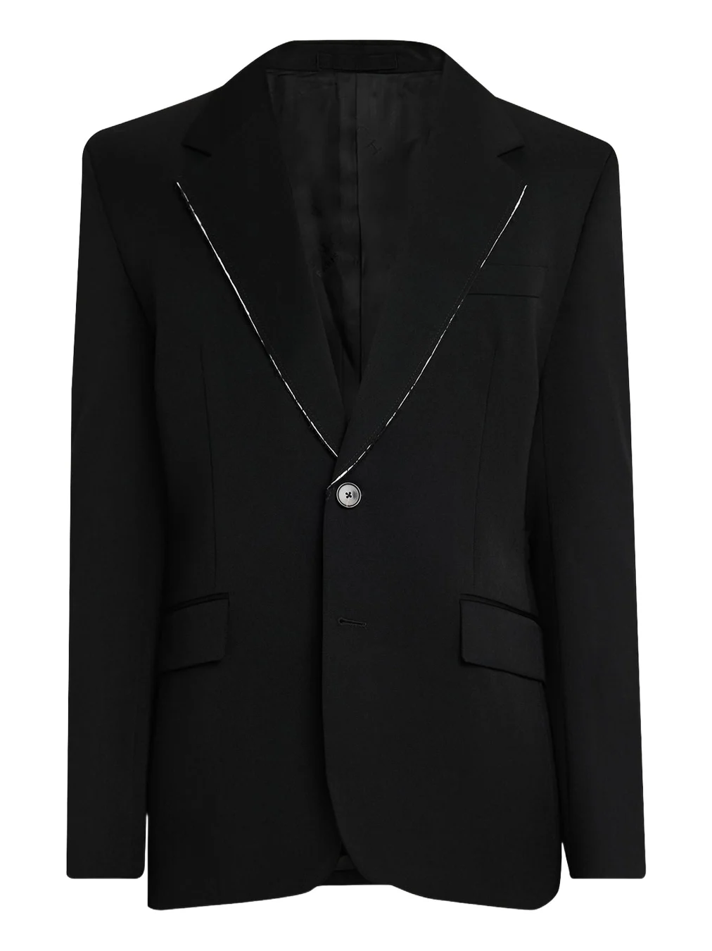 Men's Fitted Wool Raw-Edge Two-Button Blazer Men's Fitted Wool Raw-Edge Two-Button Blazer