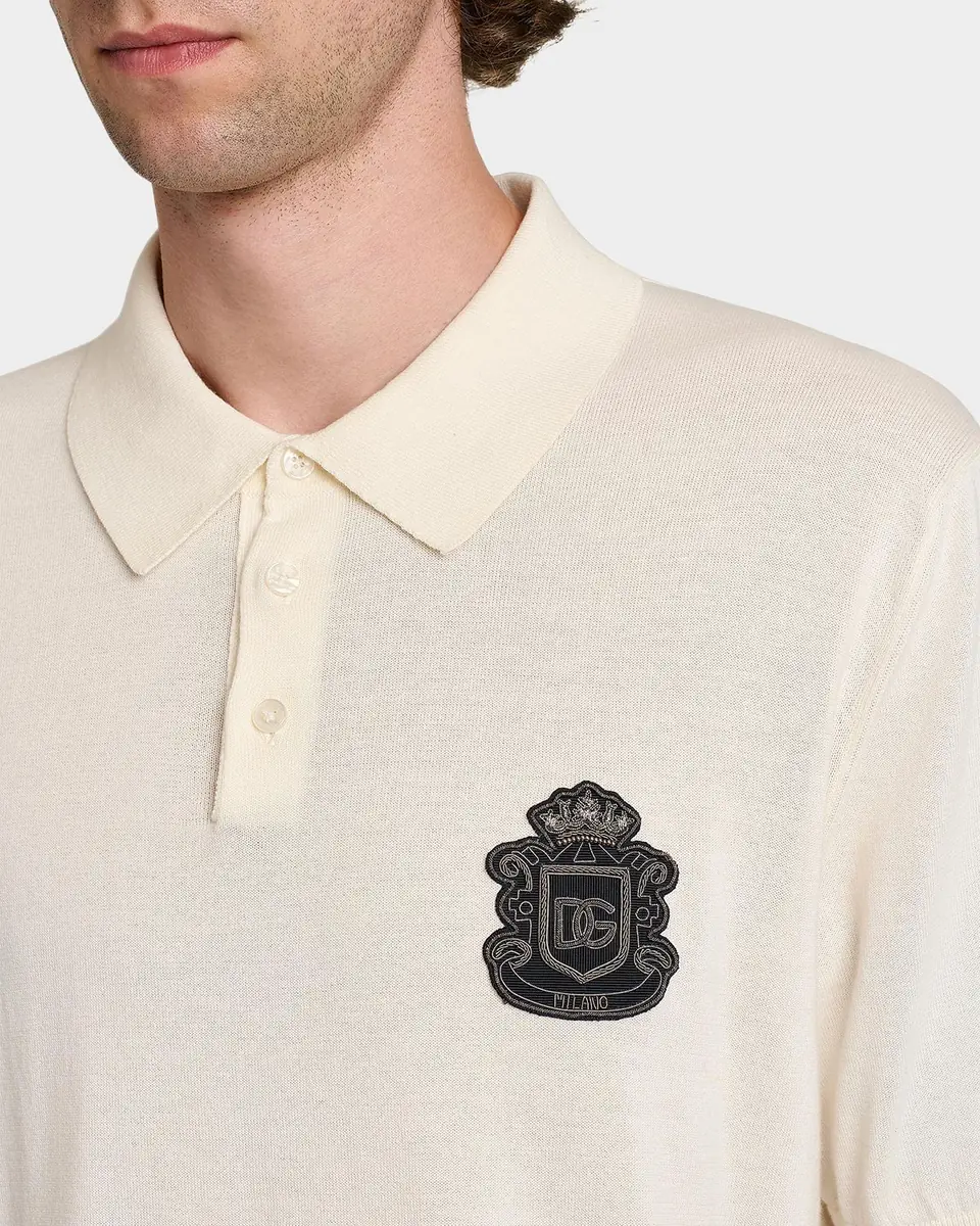Dolce & Gabbana Men's Cotton Heraldic Crest Polo Shirt | Thumbnail 4