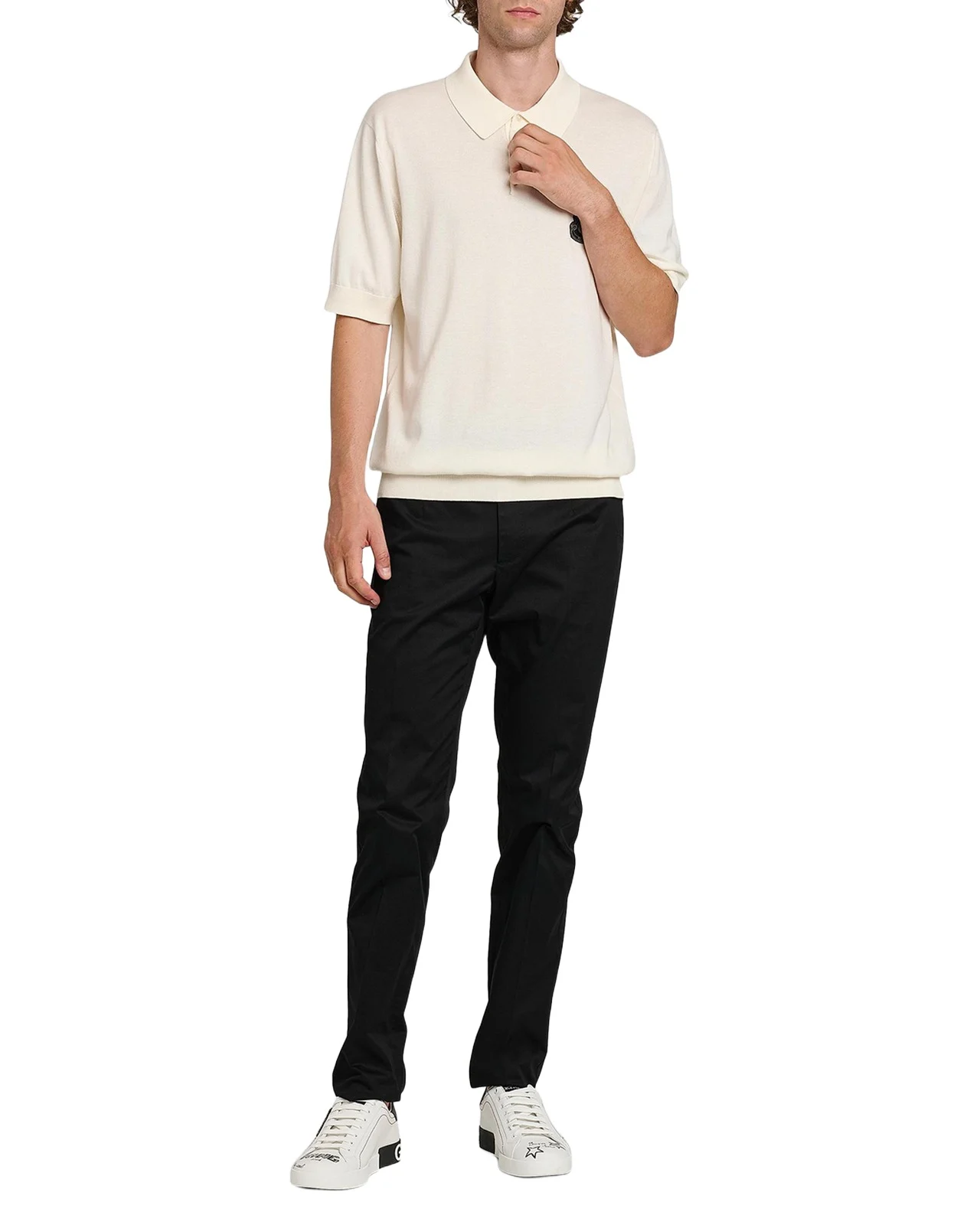 Dolce & Gabbana Men's Cotton Heraldic Crest Polo Shirt