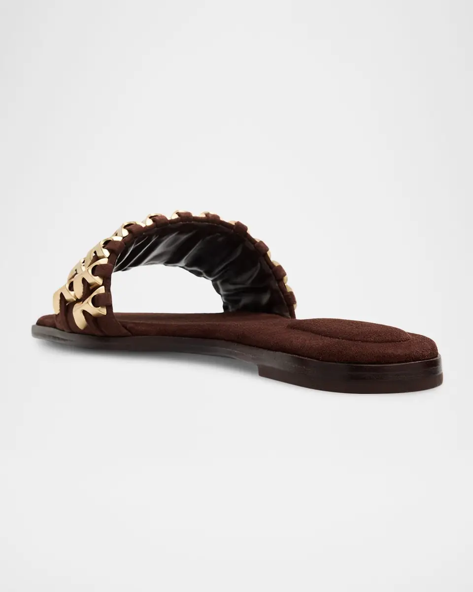 SIMKHAI Faye Beaded Suede Flat Sandals | Thumbnail 3