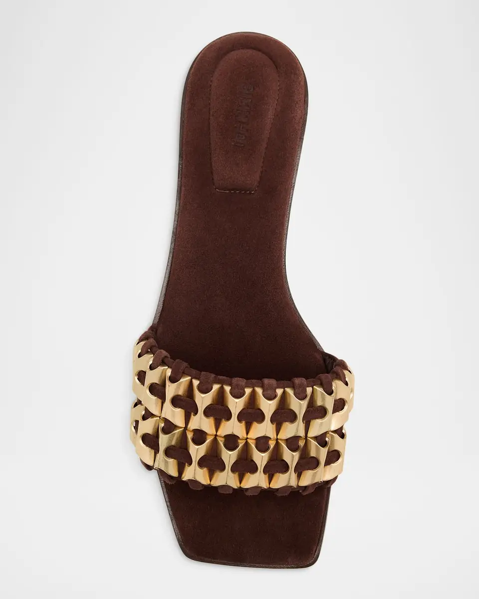 SIMKHAI Faye Beaded Suede Flat Sandals | Thumbnail 5