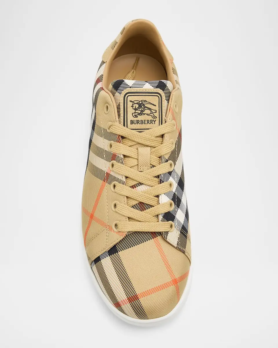Burberry Men's Check Set Nylon Blend Low-Top Sneakers | Thumbnail 3 Burberry Men's Check Set Nylon Blend Low-Top Sneakers | Thumbnail 3
