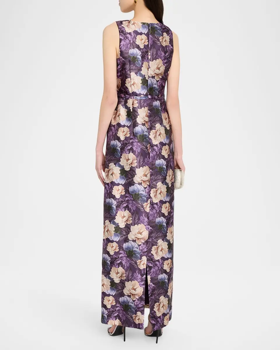 SACHIN & BABI Adellyn Floral-Print Mikado Column Gown | Thumbnail 2 SACHIN & BABI Adellyn Floral-Print Mikado Column Gown | Thumbnail 2