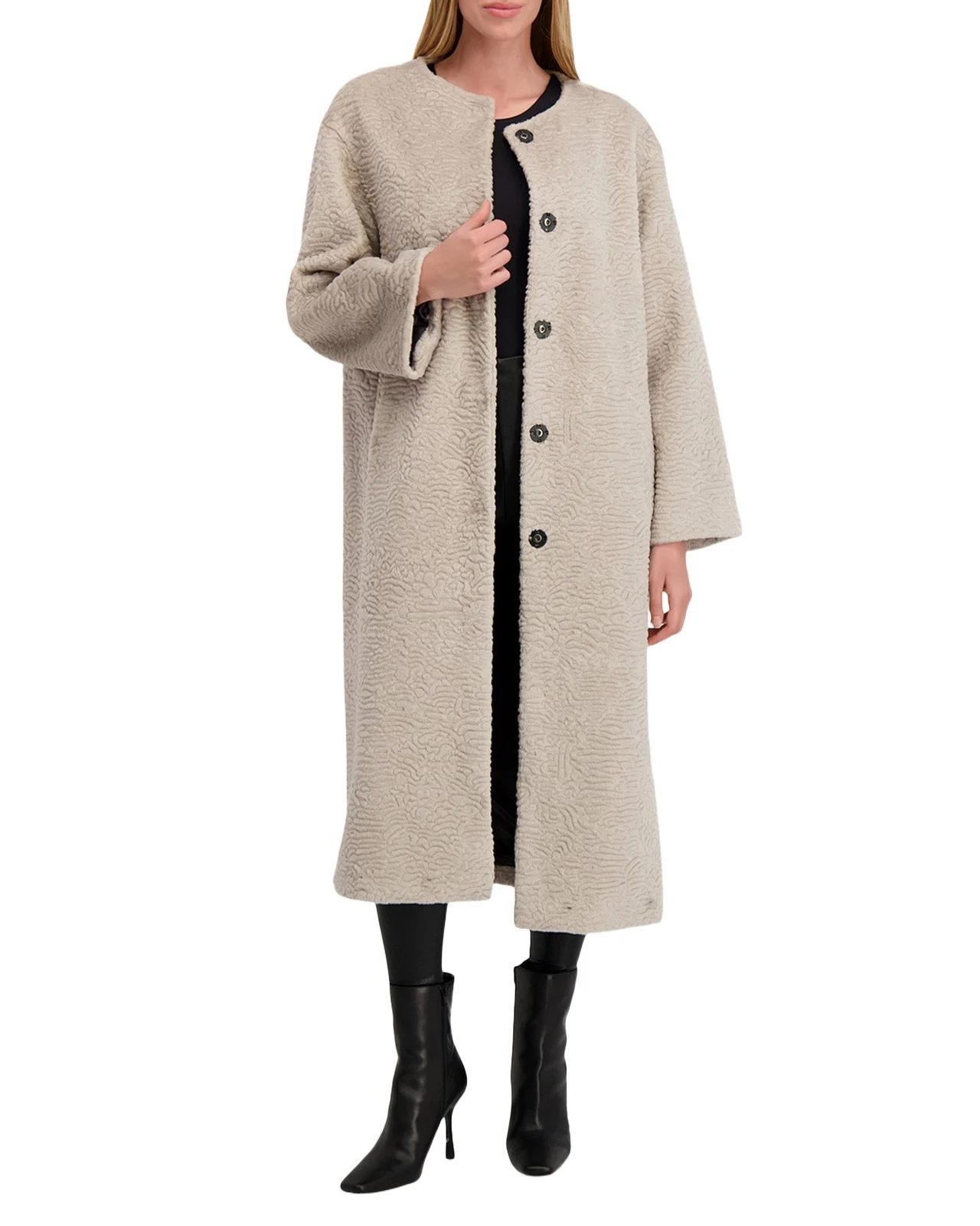 Fur-Free Textured Faux Shearling Coat Fur-Free Textured Faux Shearling Coat