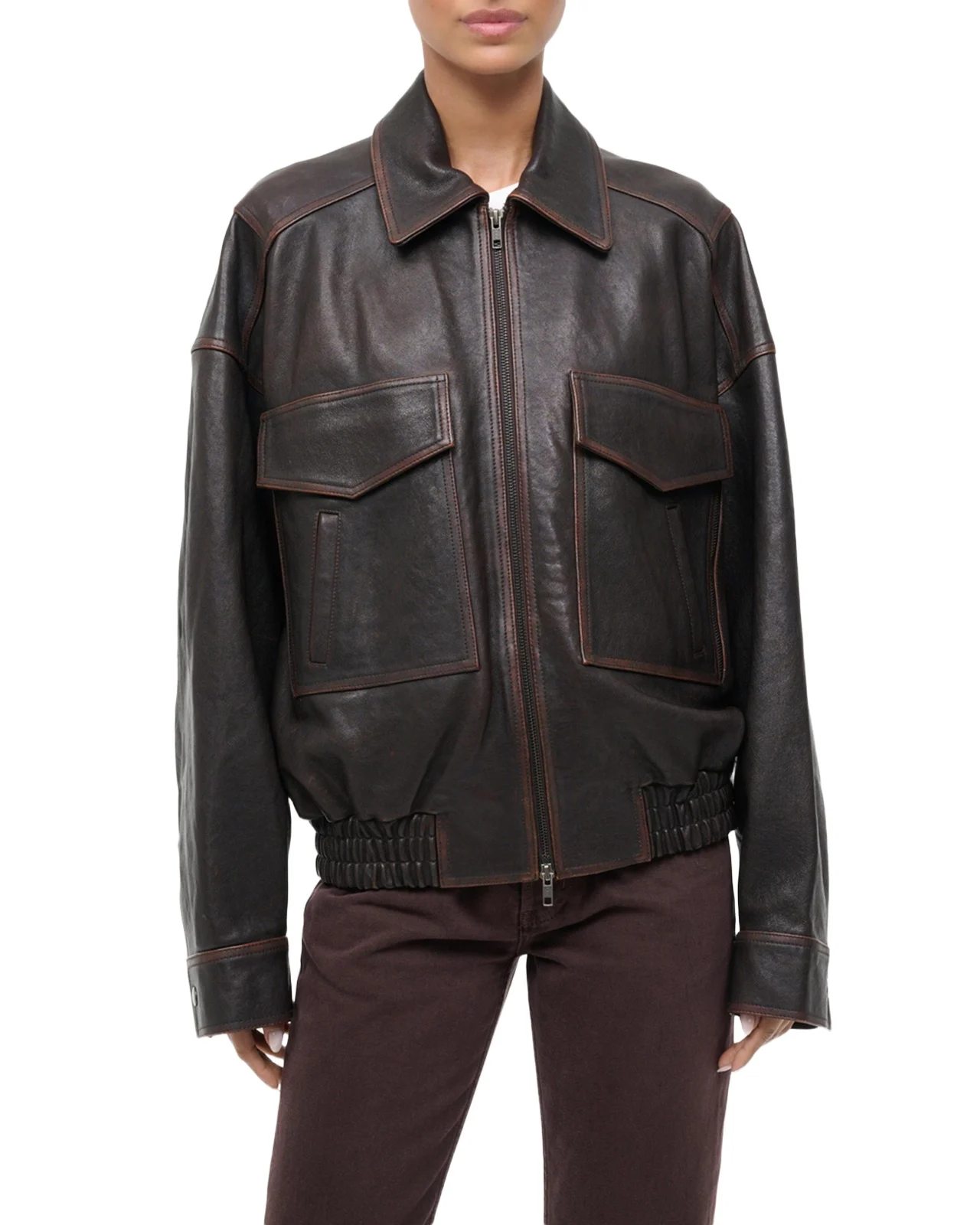 Eugene Distressed Leather Jacket
