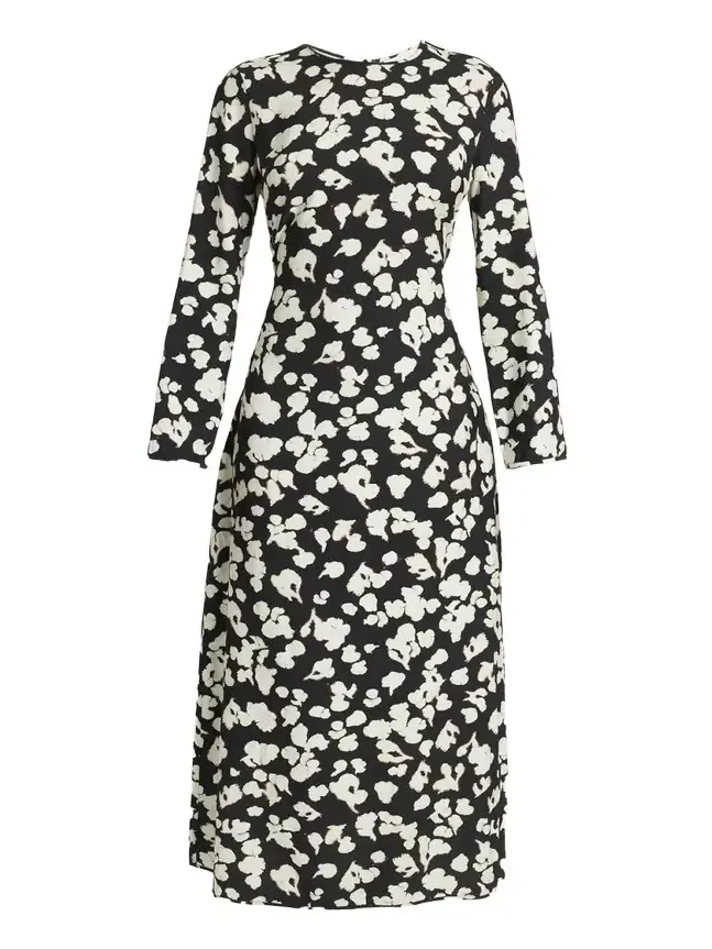 Waverly Floral Long-Sleeve Twill Dress Waverly Floral Long-Sleeve Twill Dress