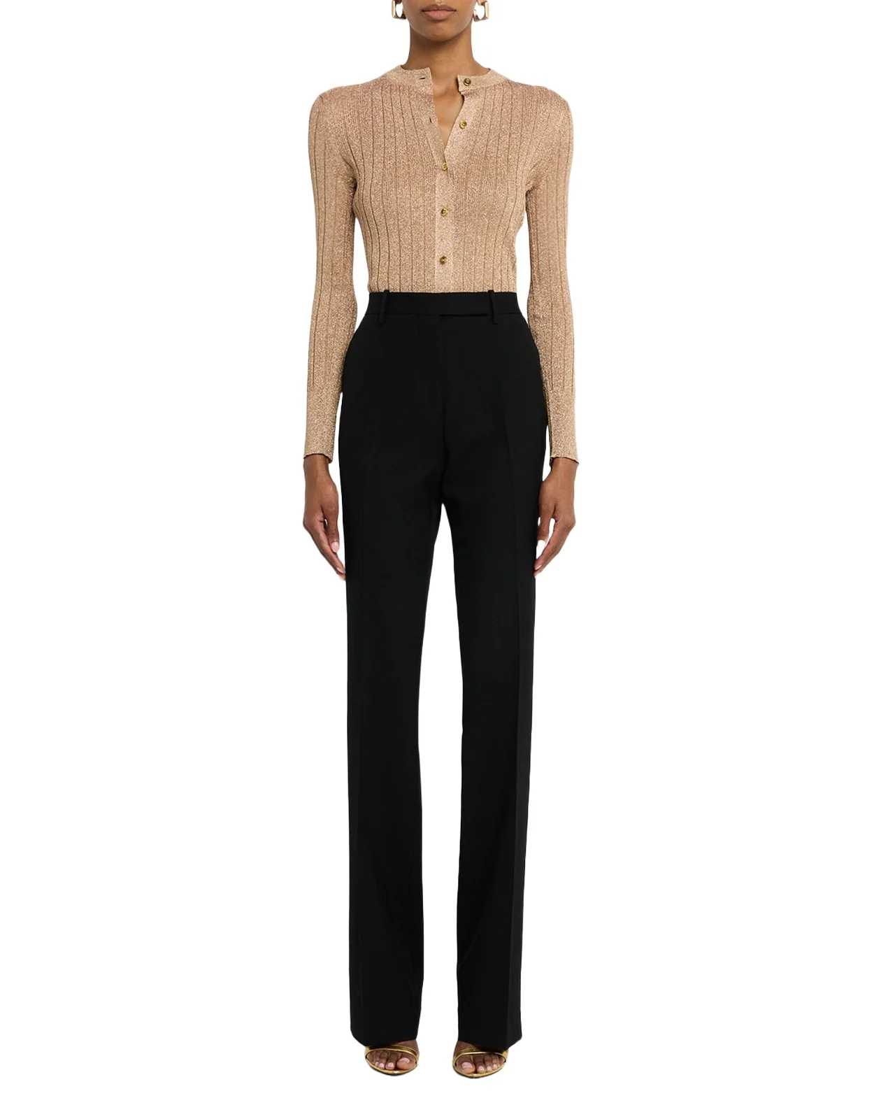 Sharp Grain De Poudre Straight-Leg Trousers Sharp Grain De Poudre Straight-Leg Trousers