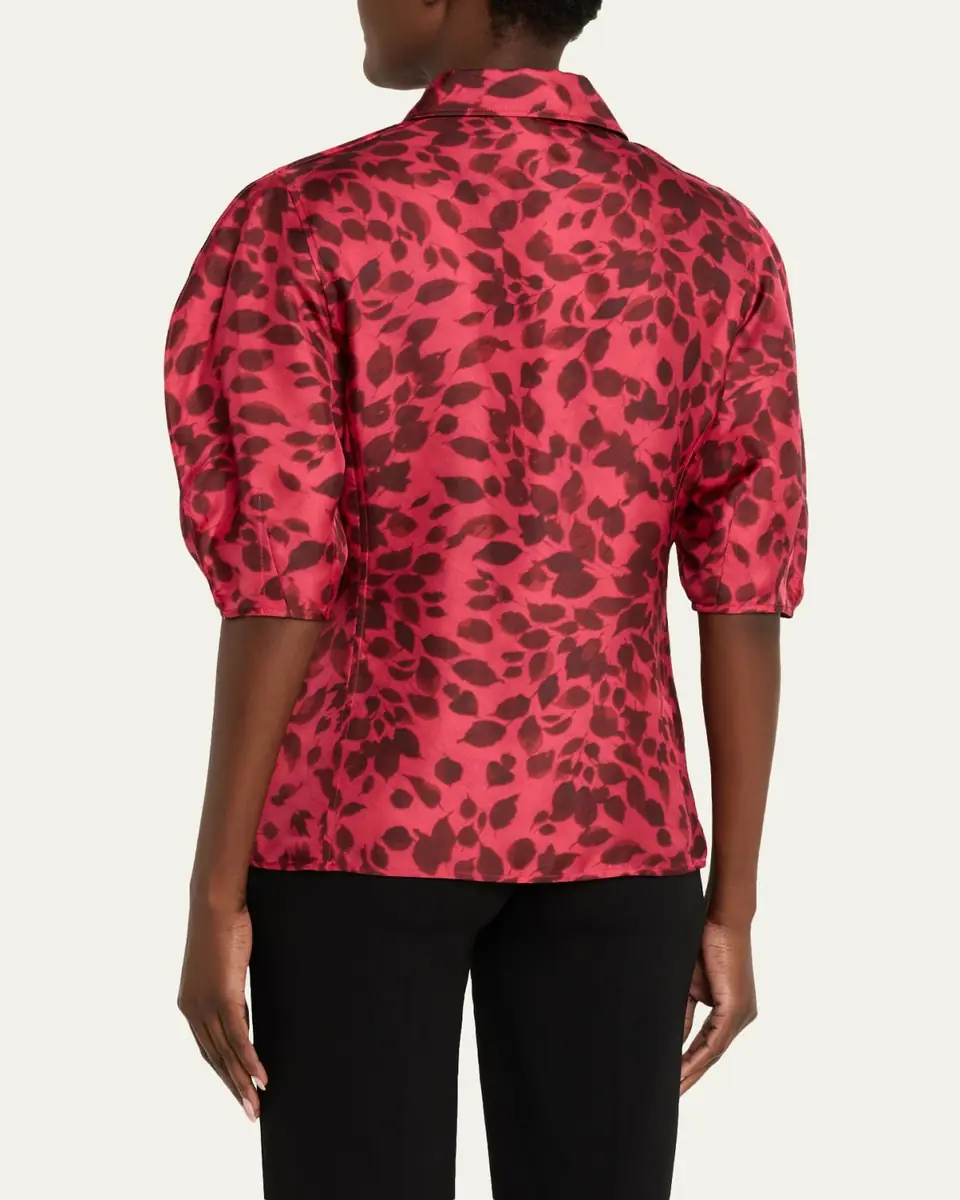 Gabriela Hearst Sansi Leaf-Print Silk Twill Top | Thumbnail 3