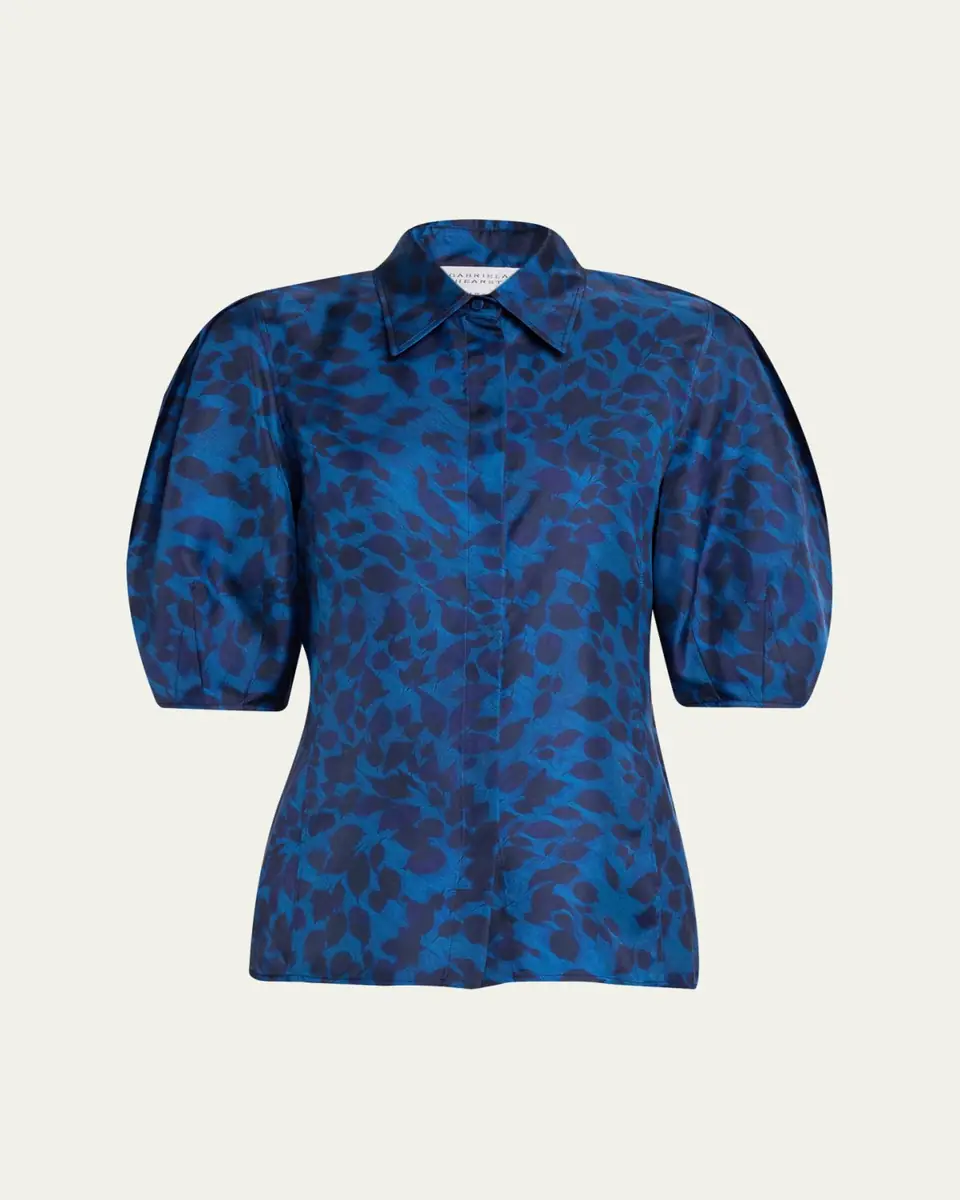 Gabriela Hearst Sansi Leaf-Print Silk Twill Top | Thumbnail 6