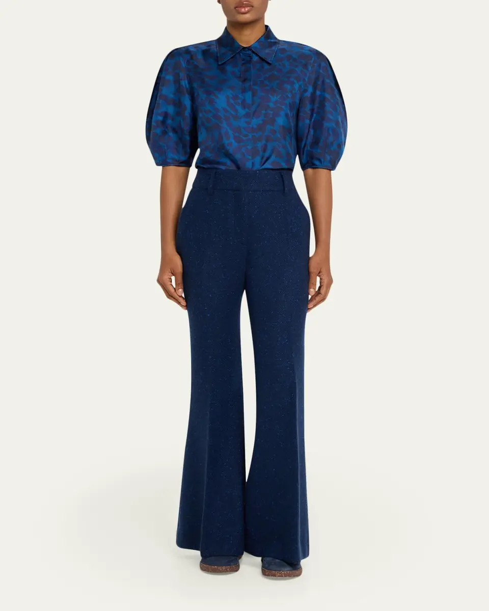 Gabriela Hearst Sansi Leaf-Print Silk Twill Top | Thumbnail 7