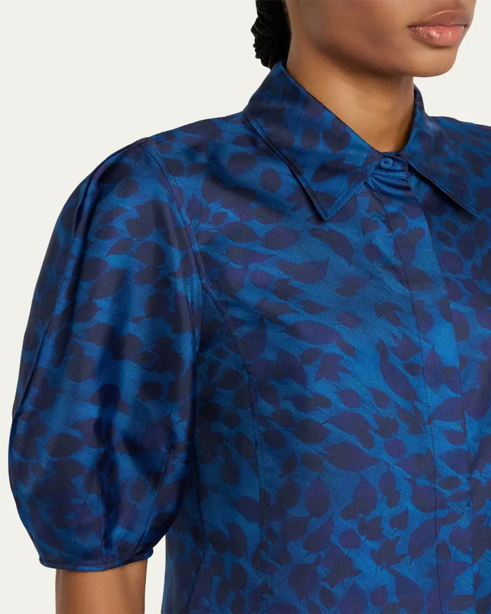Gabriela Hearst Sansi Leaf-Print Silk Twill Top | Thumbnail 10