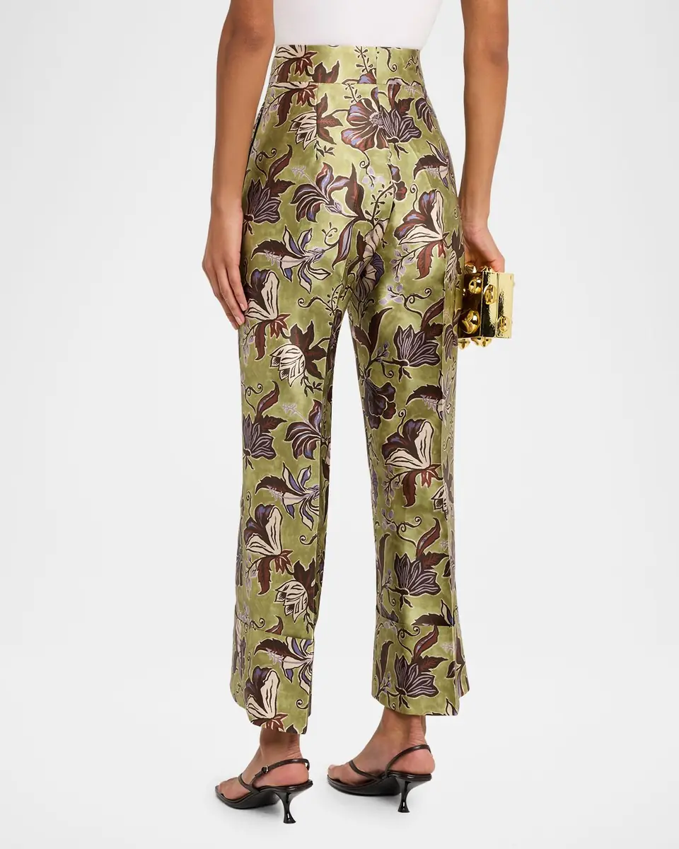 ALÉMAIS Citron Floral Satin Cropped Pants | Thumbnail 2 ALÉMAIS Citron Floral Satin Cropped Pants | Thumbnail 2