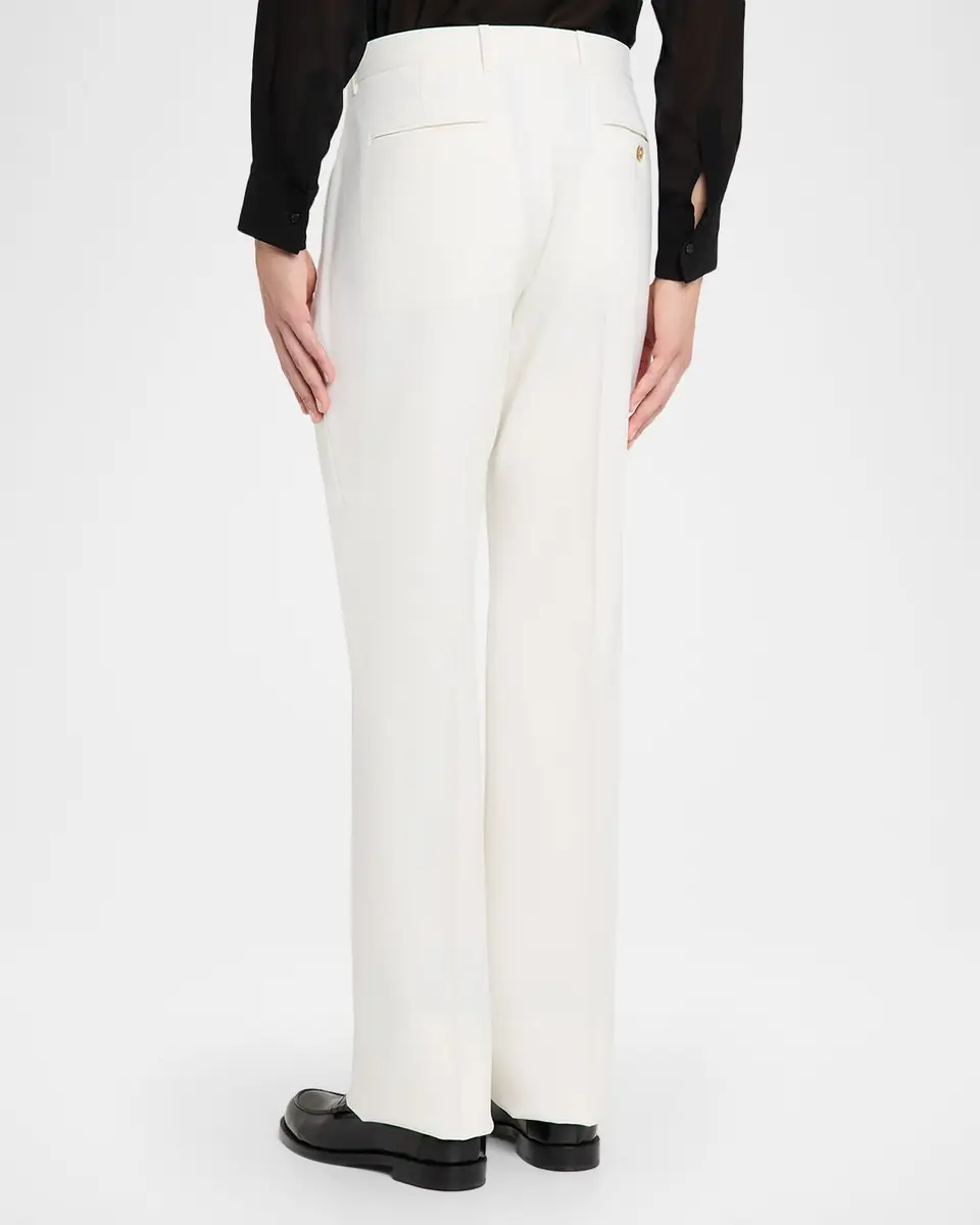 Givenchy Men's Wool and Mohair Straight-Leg Tailored Trousers | Thumbnail 2 Givenchy Men's Wool and Mohair Straight-Leg Tailored Trousers | Thumbnail 2