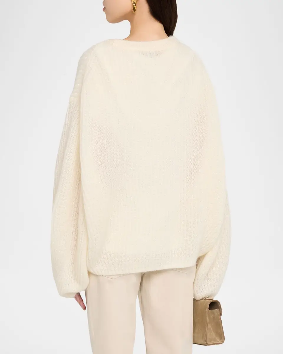 Toteme Mohair-Blend Ribbed Crewneck Sweater | Thumbnail 2