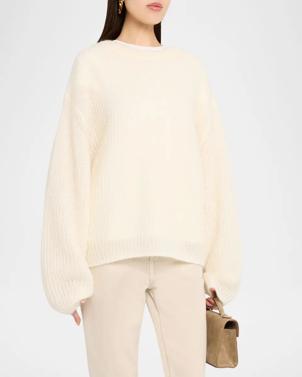 Toteme Mohair-Blend Ribbed Crewneck Sweater | Thumbnail 3
