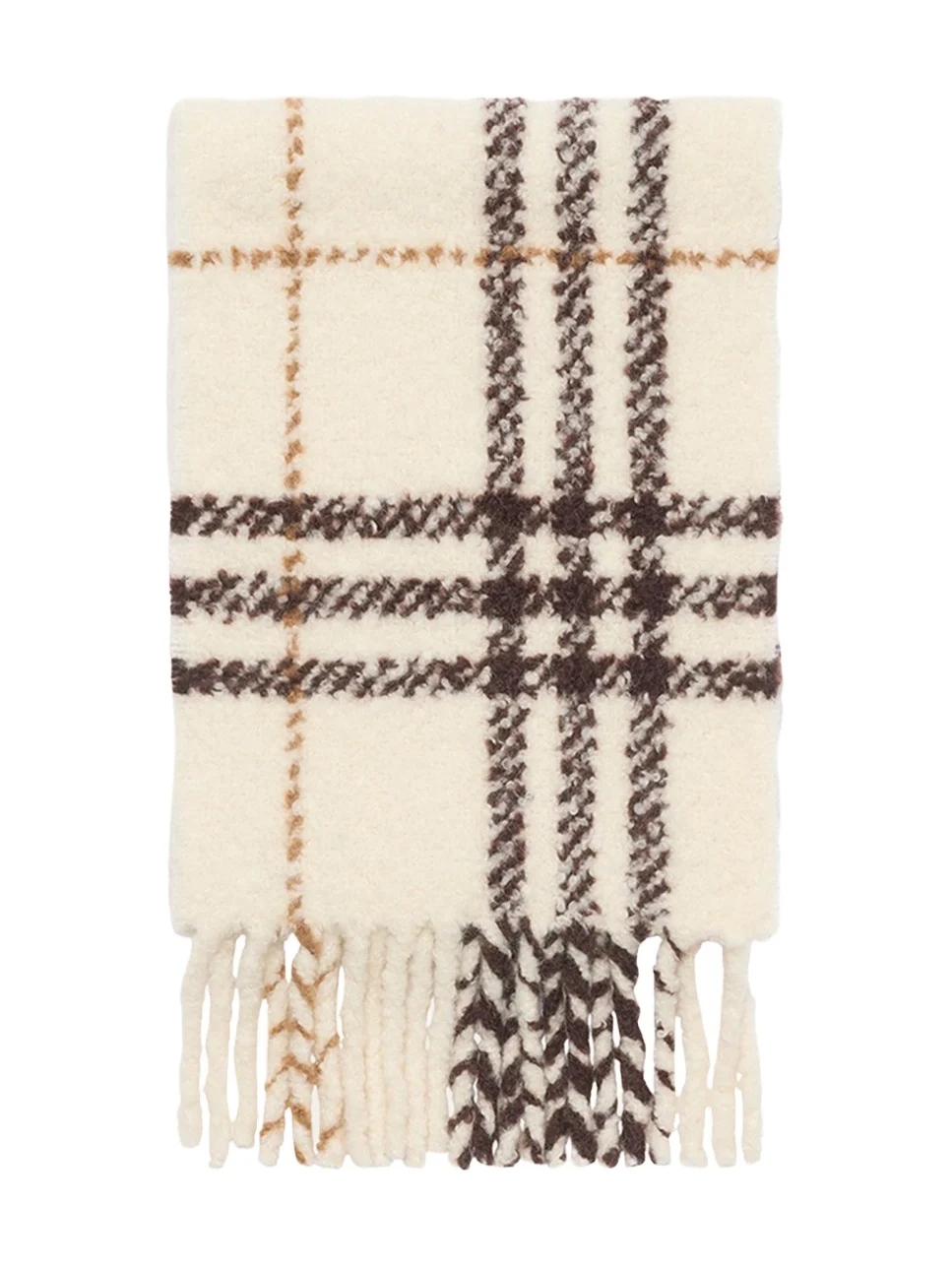 Check Alpaca Wool Blend Bouclé Scarf Check Alpaca Wool Blend Bouclé Scarf