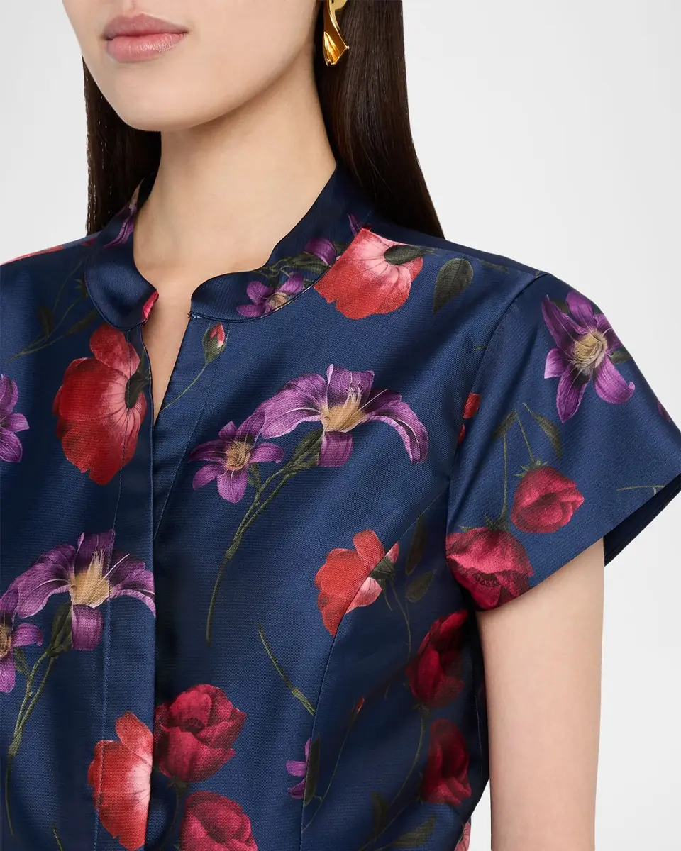 Sachin & Babi Martine Pleated Floral-Print Mikado Midi Dress | Thumbnail 5 Sachin & Babi Martine Pleated Floral-Print Mikado Midi Dress | Thumbnail 5