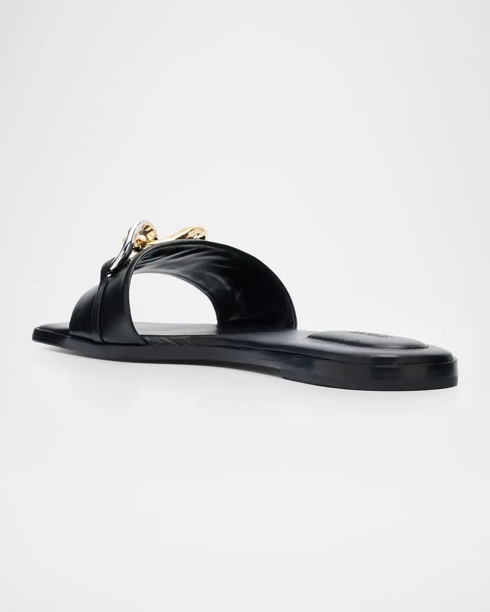 SIMKHAI Arlo Chain Leather Flat Slides | Thumbnail 3 SIMKHAI Arlo Chain Leather Flat Slides | Thumbnail 3