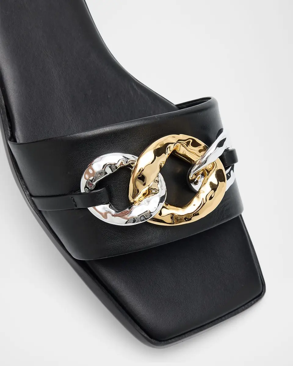 SIMKHAI Arlo Chain Leather Flat Slides | Thumbnail 4 SIMKHAI Arlo Chain Leather Flat Slides | Thumbnail 4