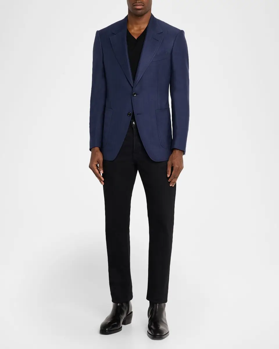 TOM FORD Men's Shelton Herringbone Single-Breasted Sport Coat | Thumbnail 2 TOM FORD Men's Shelton Herringbone Single-Breasted Sport Coat | Thumbnail 2