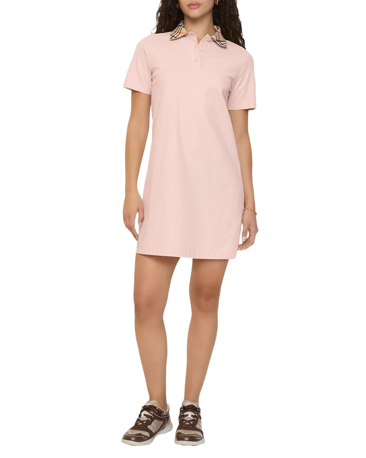 Iris Check Collar Short-Sleeve Mini Dress Iris Check Collar Short-Sleeve Mini Dress