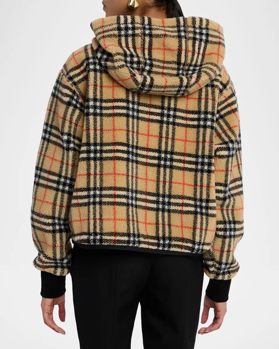 Burberry Fiona Check Teddy Fleece Zip Hoodie | Thumbnail 2 Burberry Fiona Check Teddy Fleece Zip Hoodie | Thumbnail 2