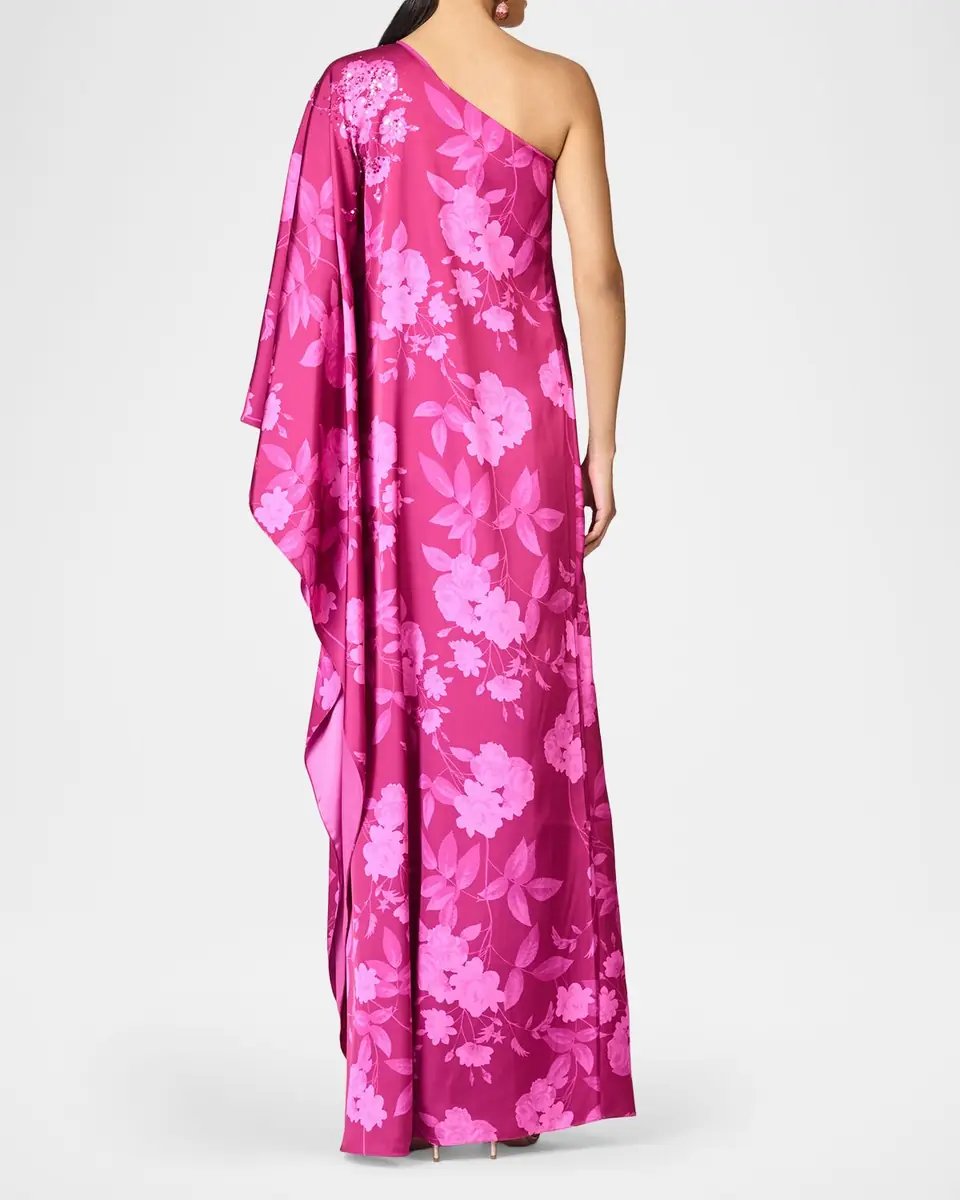 SACHIN & BABI Demi Draped One-Shoulder Satin Crepe Gown | Thumbnail 2 SACHIN & BABI Demi Draped One-Shoulder Satin Crepe Gown | Thumbnail 2