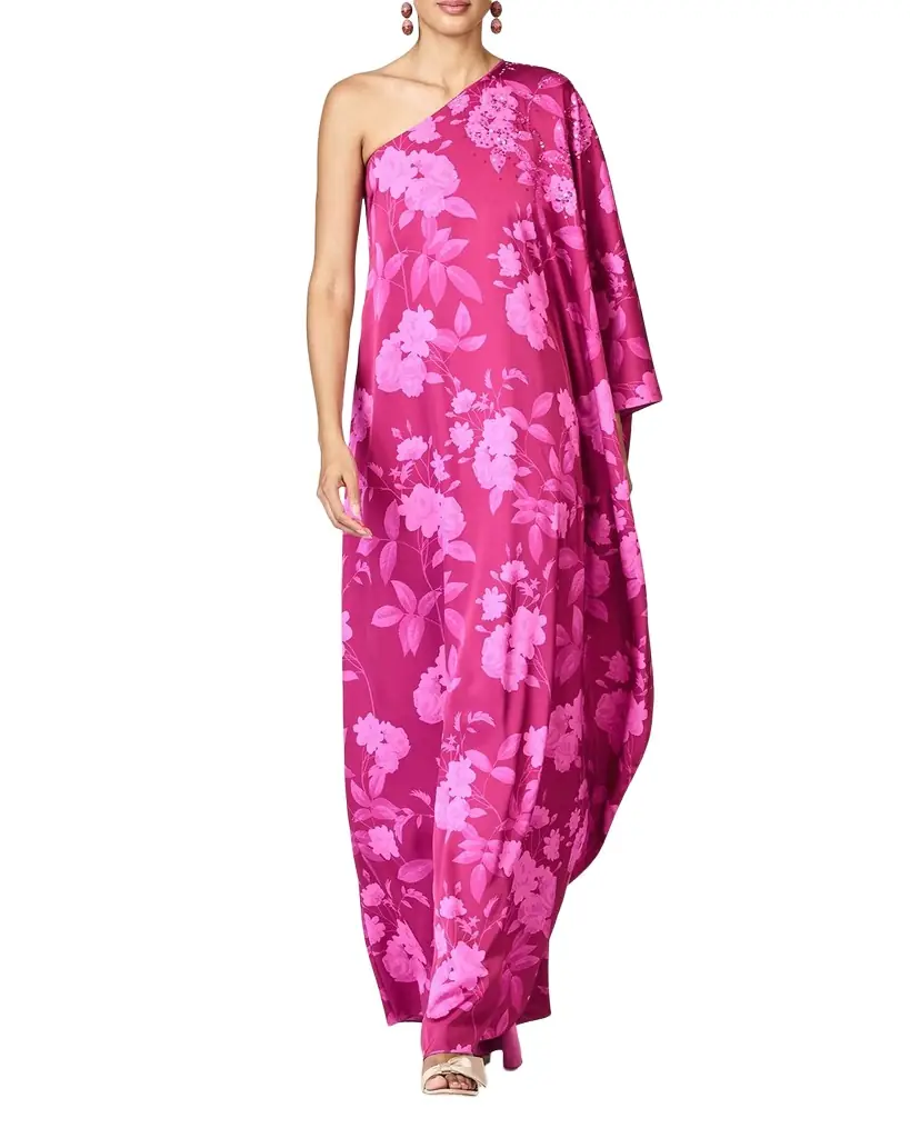 SACHIN & BABI Demi Draped One-Shoulder Satin Crepe Gown | Image 1 SACHIN & BABI Demi Draped One-Shoulder Satin Crepe Gown | Image 1