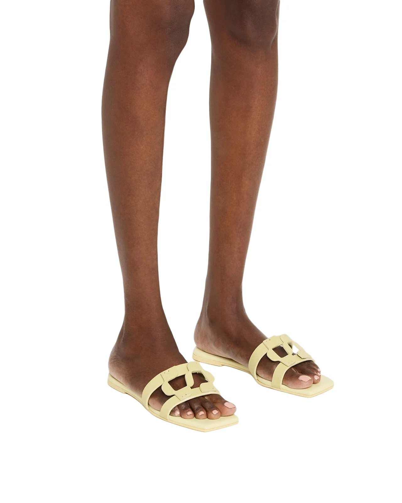 Monogram Snake-Embossed Leather Flat Slide Sandals Monogram Snake-Embossed Leather Flat Slide Sandals