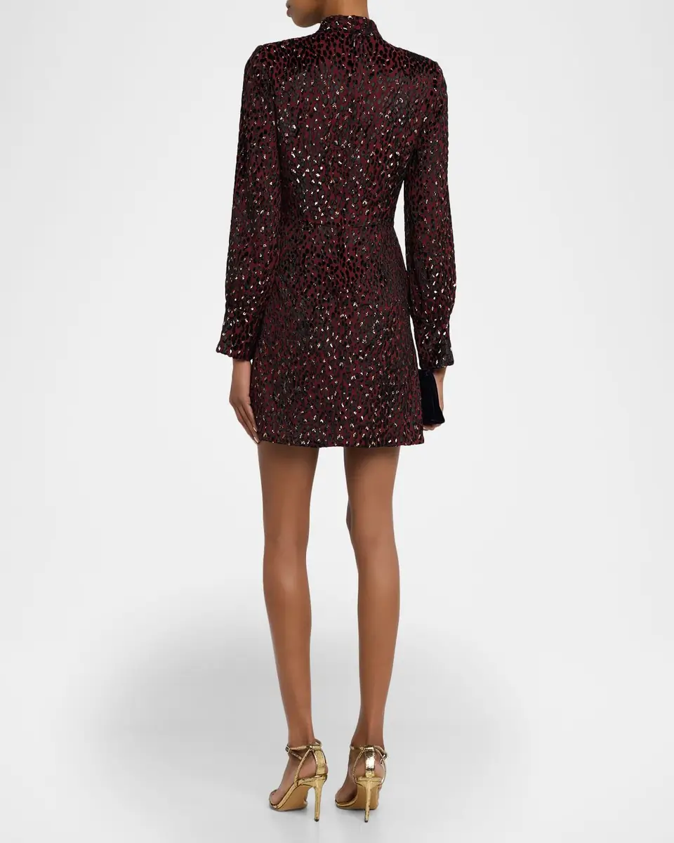 SIMKHAI Daphne Printed Long-Sleeve Mini Dress | Thumbnail 2 SIMKHAI Daphne Printed Long-Sleeve Mini Dress | Thumbnail 2