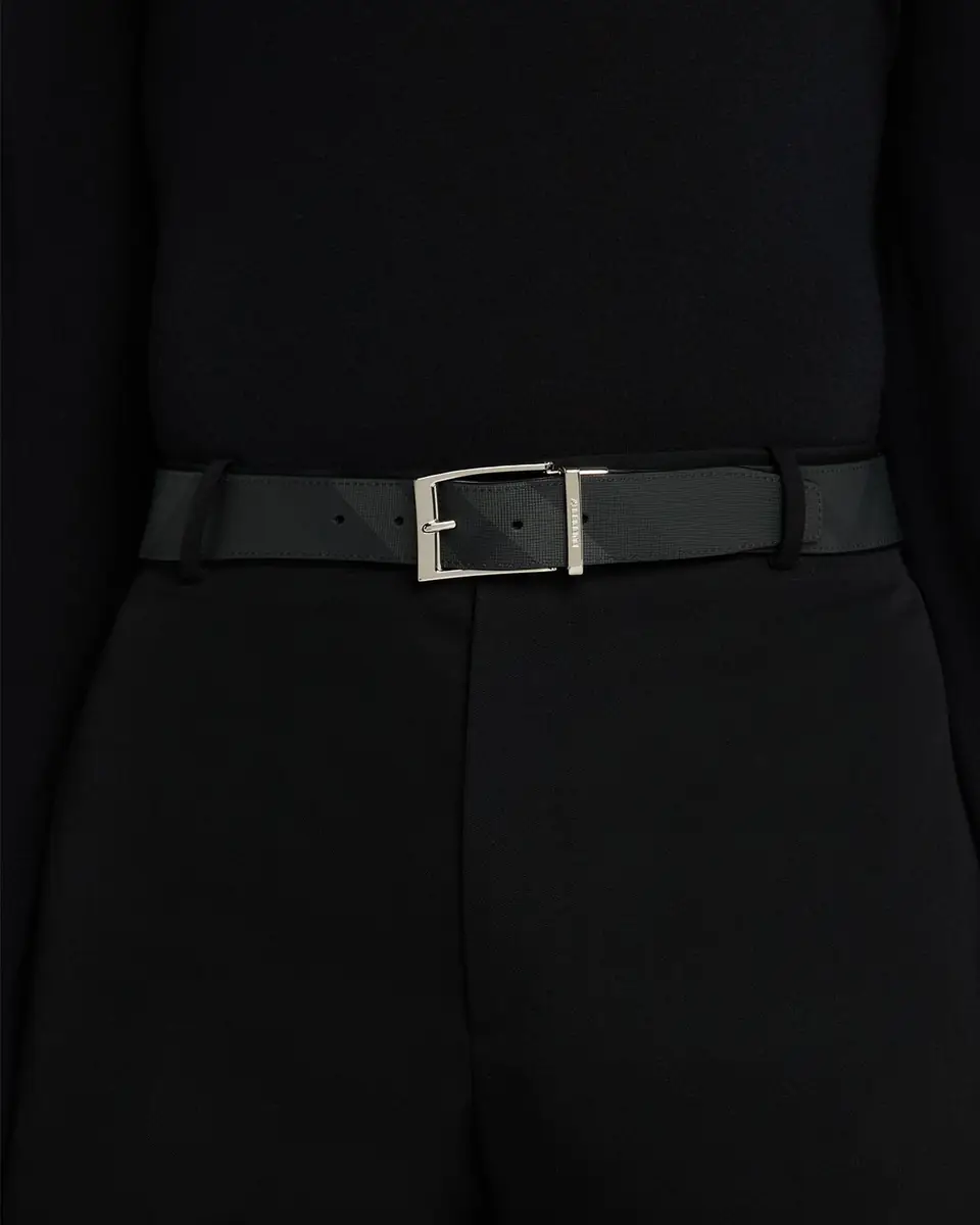 Burberry Men's Reversible Check Leather Belt | Thumbnail 2 Burberry Men's Reversible Check Leather Belt | Thumbnail 2