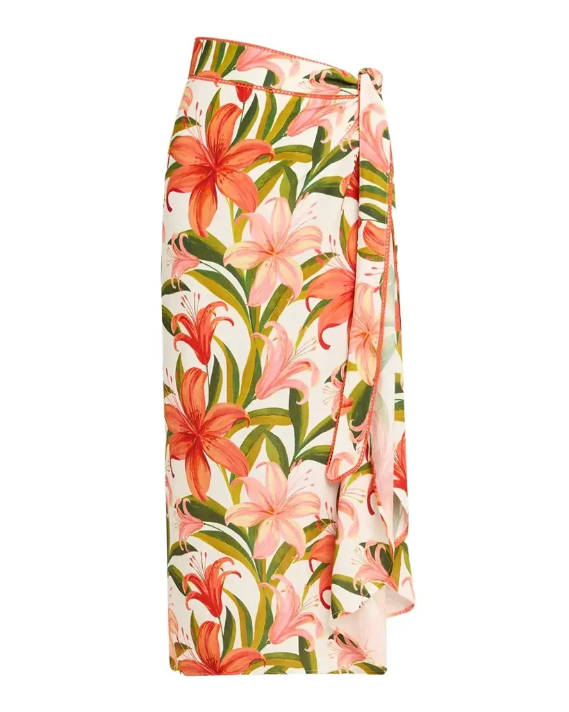 Jungle Blossoms Sarong Wrap Coverup Jungle Blossoms Sarong Wrap Coverup