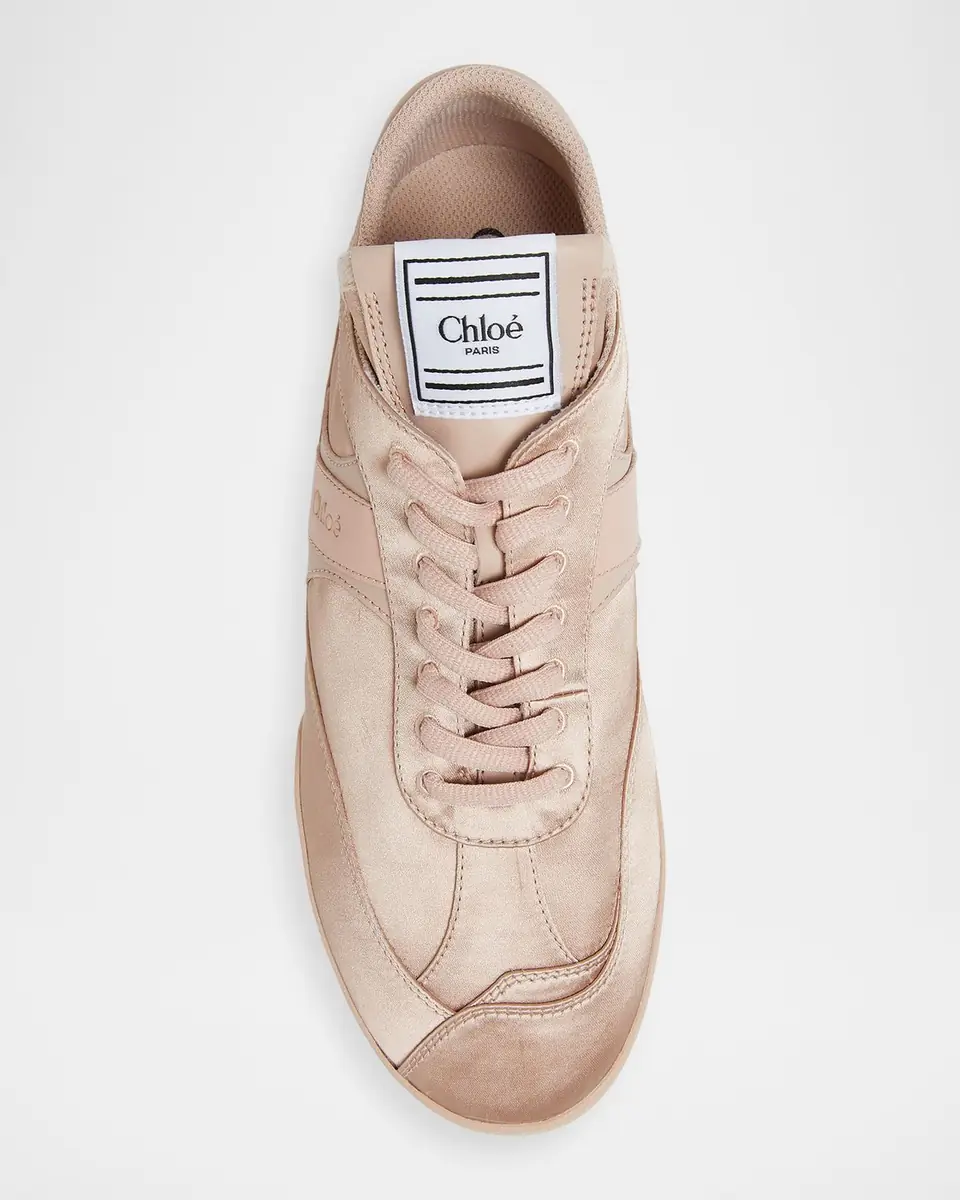 Chloé Kick Low-Top Satin Sneakers | Thumbnail 3