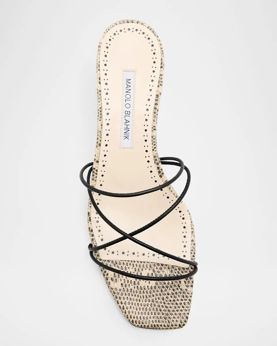 Manolo Blahnik 50mm Ninfemu Snake-Effect Leather Mules | Thumbnail 4 Manolo Blahnik 50mm Ninfemu Snake-Effect Leather Mules | Thumbnail 4