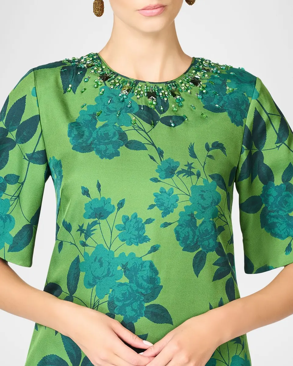 Sachin & Babi Lemie Beaded Floral-Print Twill Midi Dress | Thumbnail 5