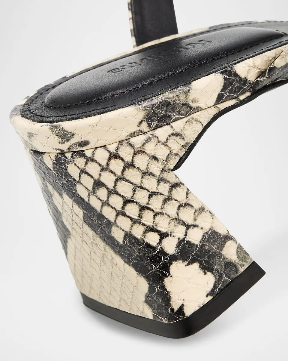 SIMKHAI Clara Snake-Printed Leather Sandals | Thumbnail 4